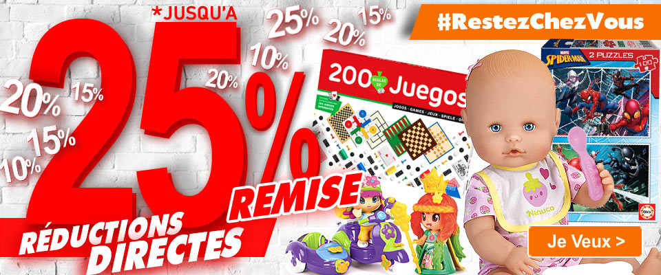 #RestezChezVous Réductions directes de 10% à 25% sur une sélection d'articles.