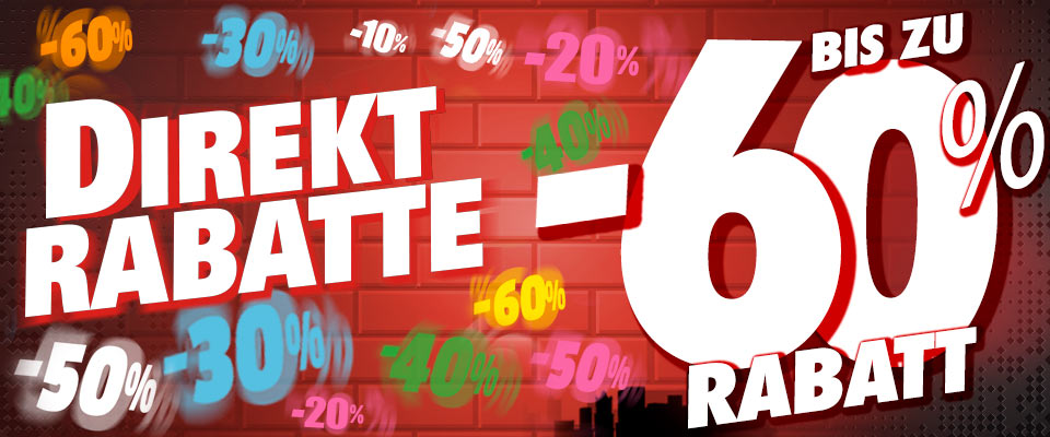 Direkten Rabatten von 10% bis 60% in einer Auswahl von Artikeln